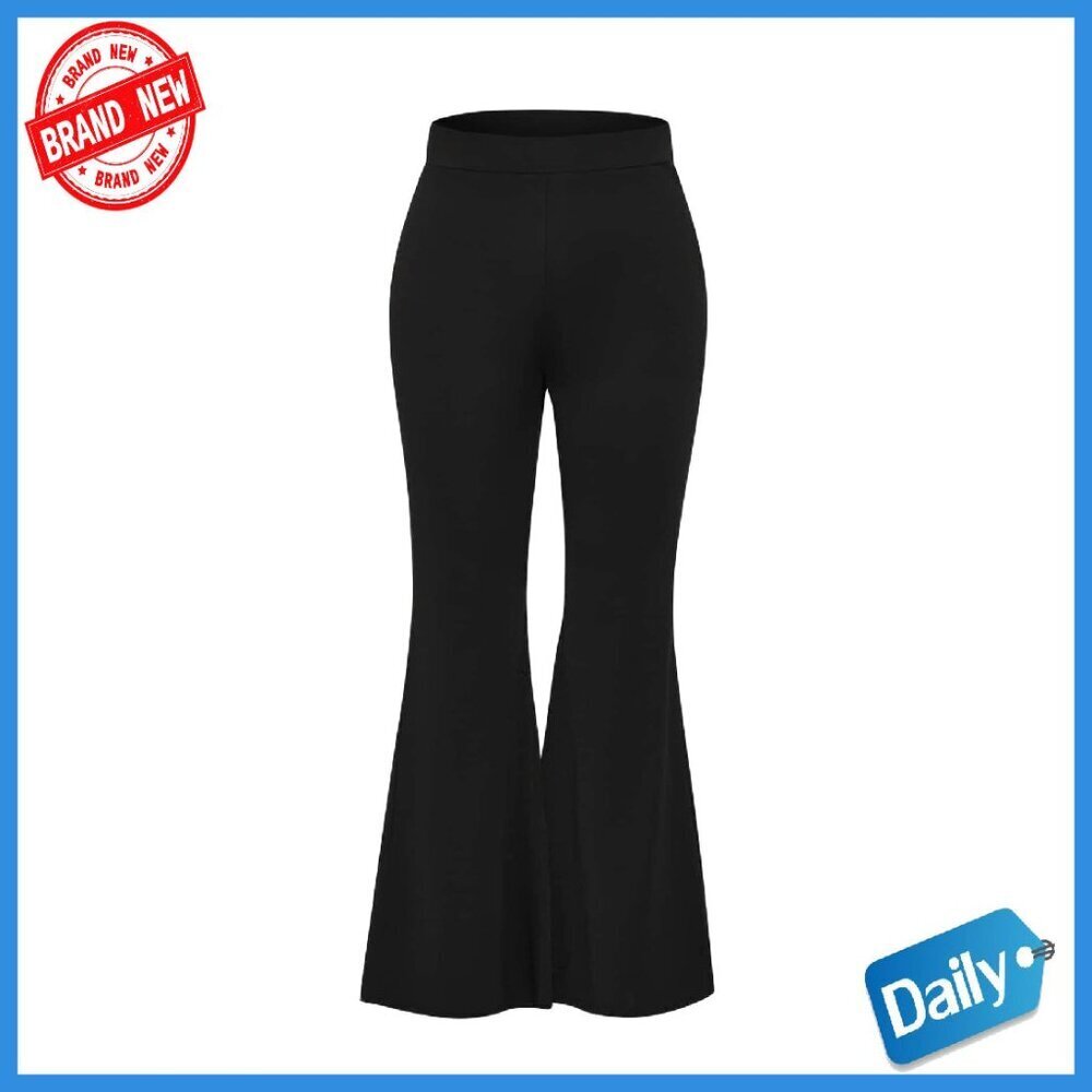 Plus Size Elastic Waist Flare Pants Stretchy Casual Long Pants
